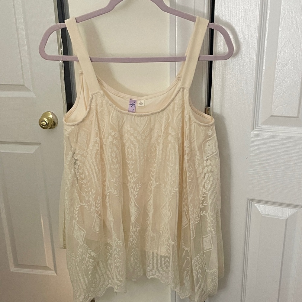 Alya Cream Lace Tank Top